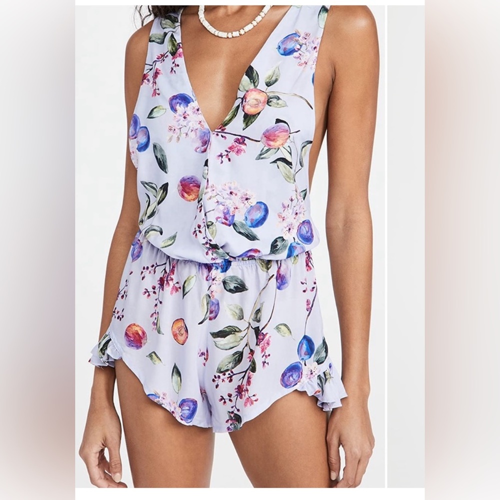 PQ Swim - Women’s Floral Print Anne Marie Romper - Size: M/L